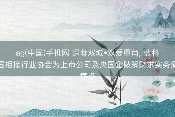 ag(中国)手机网 深蓉双城•双爱重角， 蓝科中国相接行业协会为上市公司及央国企破解财求实务痛点
