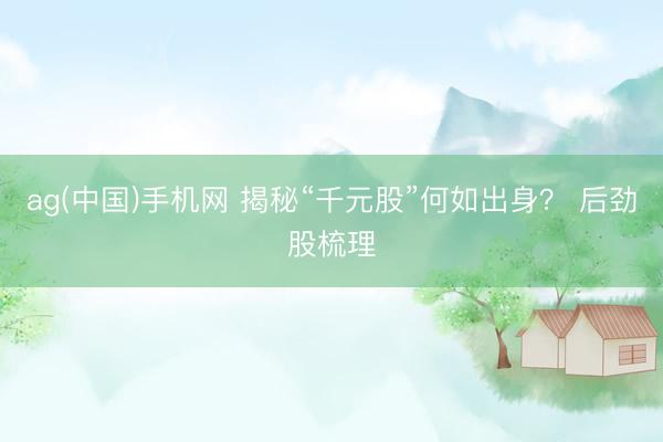 ag(中国)手机网 揭秘“千元股”何如出身？ 后劲股梳理