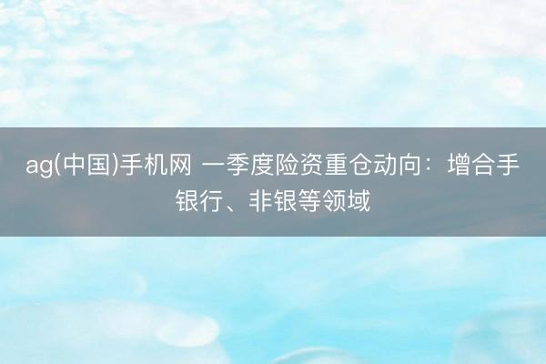 ag(中国)手机网 一季度险资重仓动向：增合手银行、非银等领域