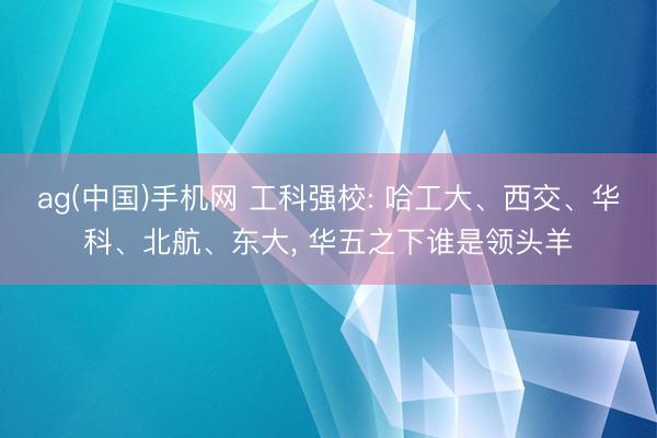 ag(中国)手机网 工科强校: 哈工大、西交、华科、北航、东大， 华五之下谁是领头羊