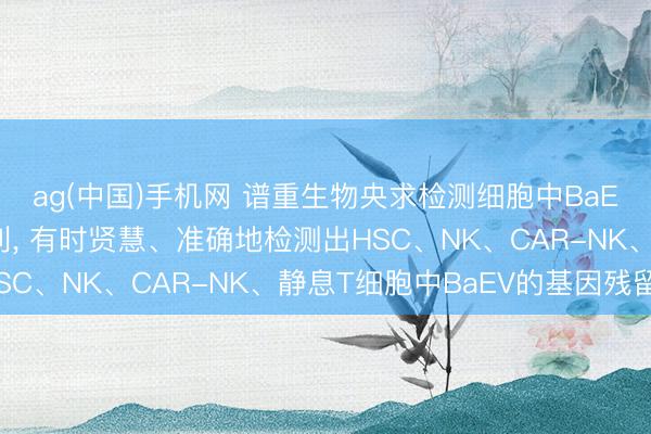ag(中国)手机网 谱重生物央求检测细胞中BaEV基因引物和探针专利， 有时贤慧、准确地检测出HSC、NK、CAR-NK、静息T细胞中BaEV的基因残留