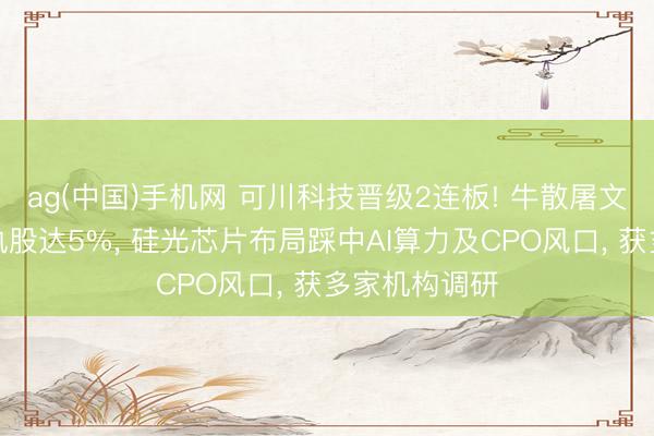 ag(中国)手机网 可川科技晋级2连板! 牛散屠文斌眷属举牌执股达5%， 硅光芯片布局踩中AI算力及CPO风口， 获多家机构调研
