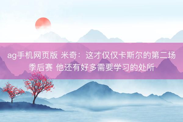 ag手机网页版 米奇：这才仅仅卡斯尔的第二场季后赛 他还有好多需要学习的处所