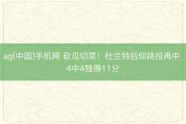 ag(中国)手机网 砍瓜切菜！杜兰特后仰跳投再中 4中4独得11分