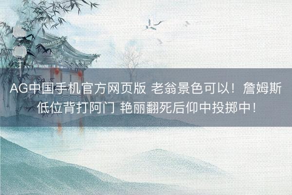 AG中国手机官方网页版 老翁景色可以！詹姆斯低位背打阿门 艳丽翻死后仰中投掷中！