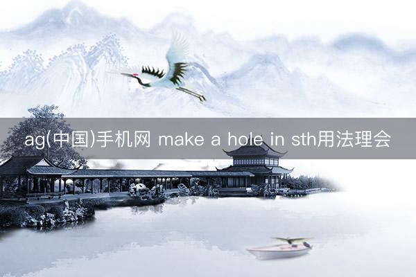 ag(中国)手机网 make a hole in sth用法理会