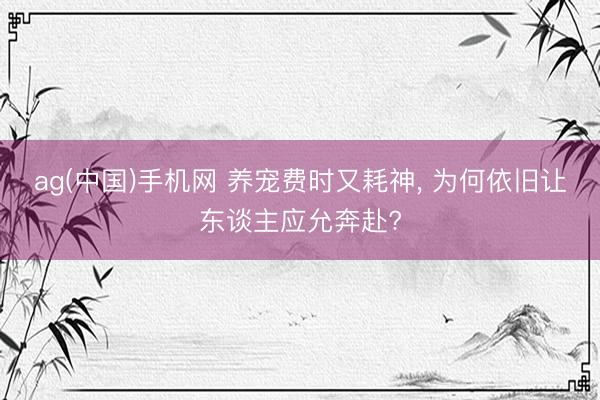 ag(中国)手机网 养宠费时又耗神， 为何依旧让东谈主应允奔赴?